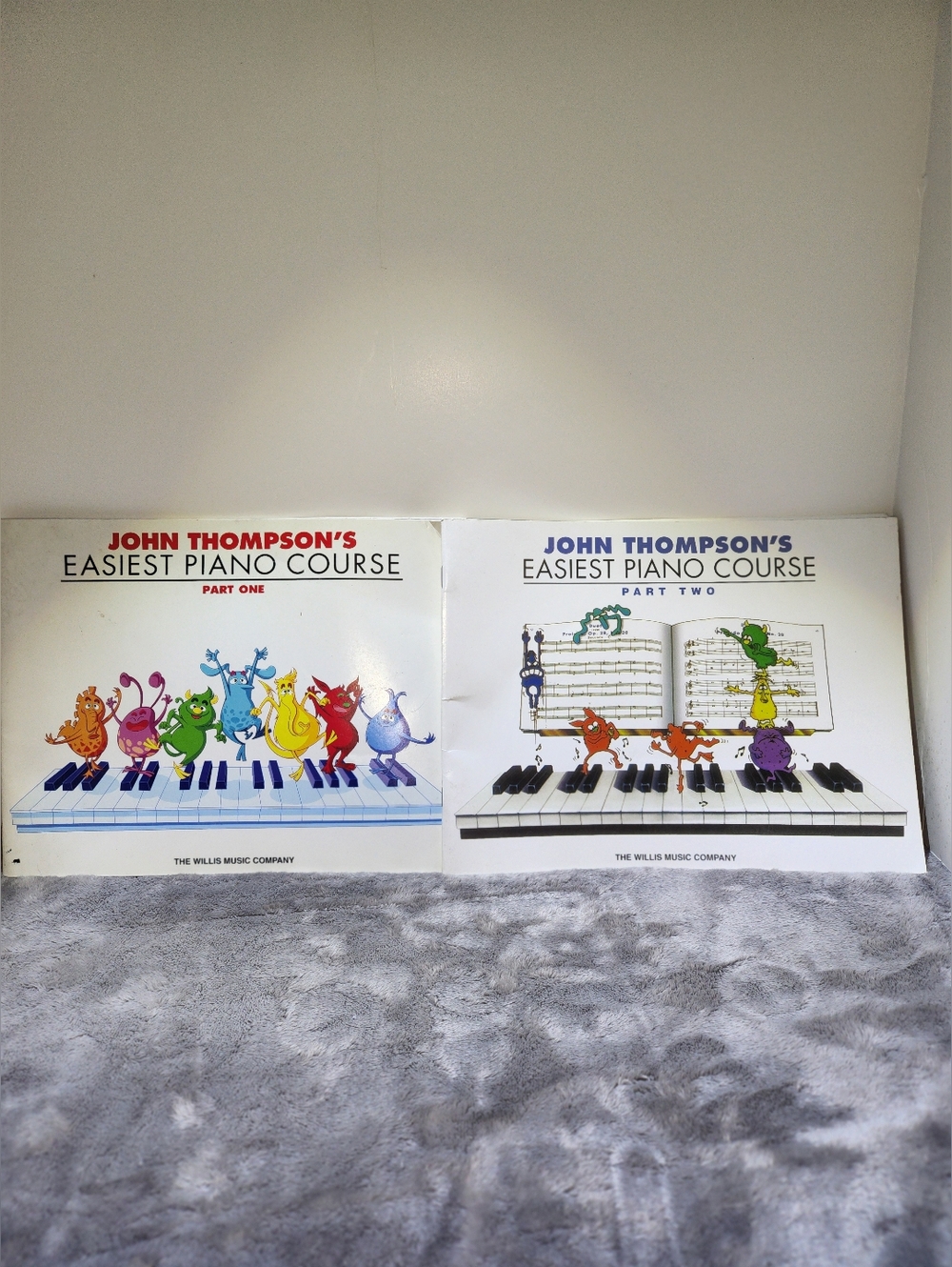 John Thompson's Easiest Piano Course, specifically Part One and Part Two